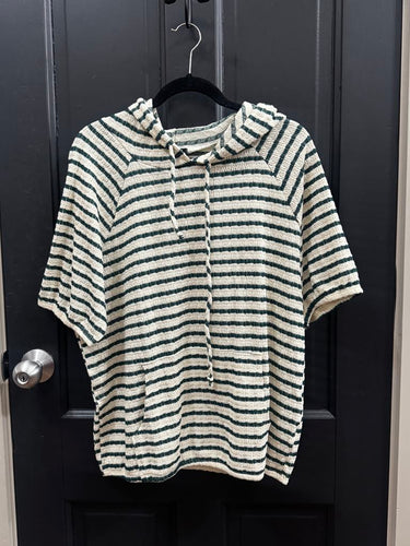 Emerald Jacquard Hoodie Top