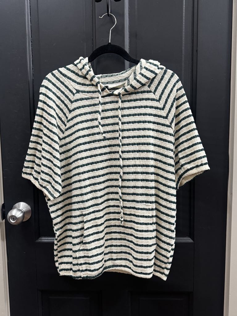 Emerald Jacquard Hoodie Top
