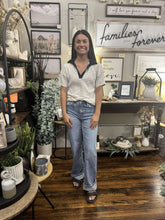 Load image into Gallery viewer, Cream &amp; Black Stripe Top