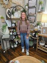 Load image into Gallery viewer, Chocolate Two Tone Stripe Sweater