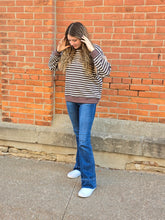 Load image into Gallery viewer, Brown/Taupe Stripe Color Block Top