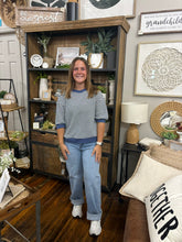 Load image into Gallery viewer, Light Denim Textured Stripe Top