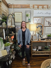 Load image into Gallery viewer, Navy Contrast Trimmed Cardigan
