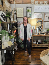 Load image into Gallery viewer, Ivory Multi Color Stitching Chunky Cardigan