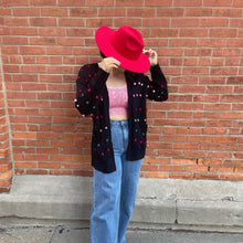 Load image into Gallery viewer, Black Pom Pom Cardigan