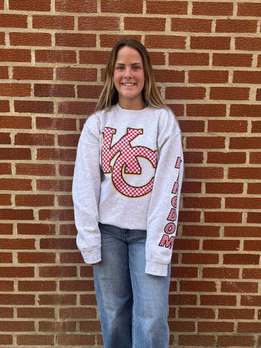 Checkered KC Football Sweatshirt