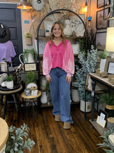 Load image into Gallery viewer, Pink Mineral Washed Color Block Top