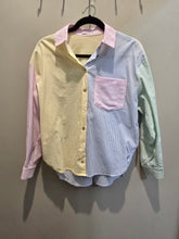 Load image into Gallery viewer, Multi Color Pastel Stripe Button Up