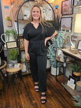 Load image into Gallery viewer, Black V Neck Jumpsuit