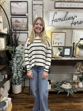 Load image into Gallery viewer, Black Stripe Cuffed Top