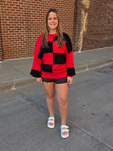 Load image into Gallery viewer, Red &amp; Black Checkered Sweater
