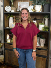 Load image into Gallery viewer, Cabernet Scuba High Neck Half Zip