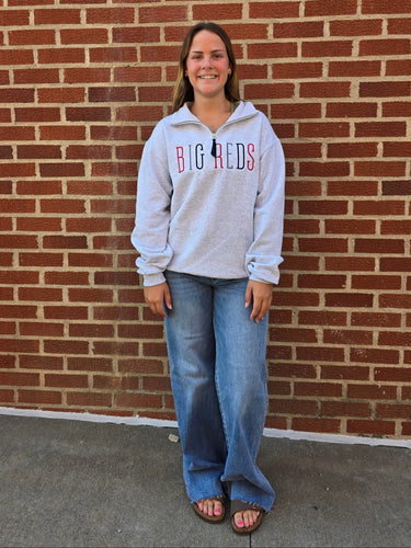 Big Red Embroidered Quarter Zip Pullover