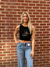 Load image into Gallery viewer, Black Western Crop Tank
