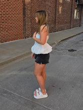 Load image into Gallery viewer, White Bubble Hem Tank