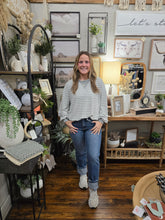 Load image into Gallery viewer, Heather Gray Striped Top