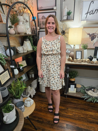 Black & Tan Multi Print Dress