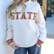 Load image into Gallery viewer, State Plaid Mockneck Sweatshirt