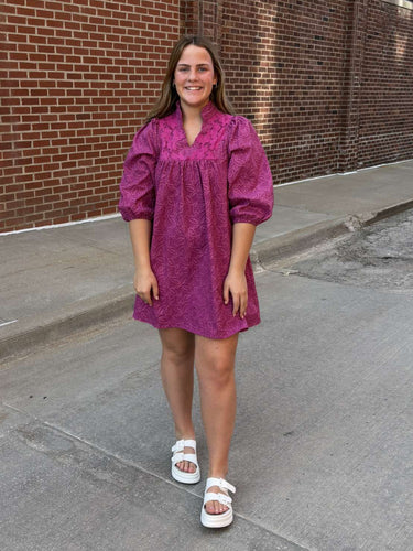 Magenta Lace Dress