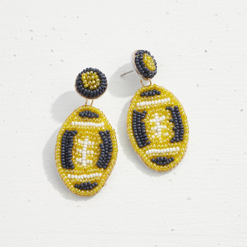 Black & Gold College Football Bead Earrings