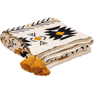 Throw - Saffron & Black Aztec