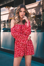 Load image into Gallery viewer, Red Cold Shoulder Romper