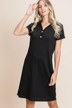 Load image into Gallery viewer, Black Faux Button Dress