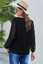 Load image into Gallery viewer, Black Swiss Dot Puff Sleeve Top