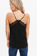Load image into Gallery viewer, Black Lace Trim Tank