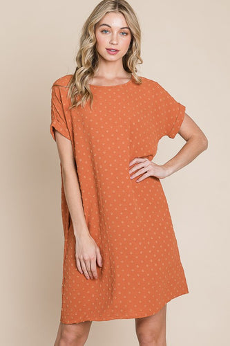 Apricot Swiss Dot Dress