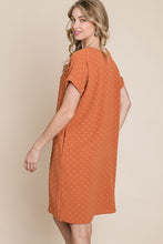 Load image into Gallery viewer, Apricot Swiss Dot Dress