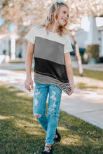 Load image into Gallery viewer, Girls Color Block Waffle Top