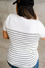 Load image into Gallery viewer, Striped Button Top