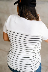 Striped Button Top