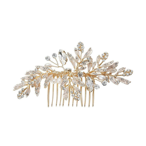 Gold Leaf Shape Hair Comb