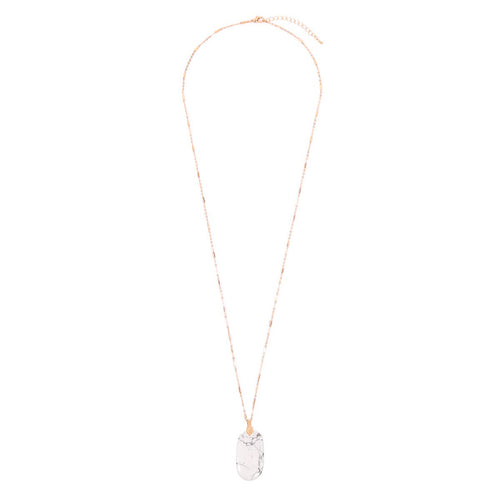 White Oval Pendant Necklace