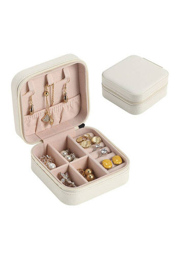 White Travel Jewelry Box