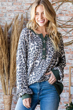 Load image into Gallery viewer, Olive Animal Print Top