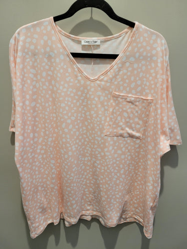 Peach Super Soft Animal Print Top