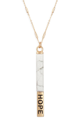 Hope Bar Pendant Necklace