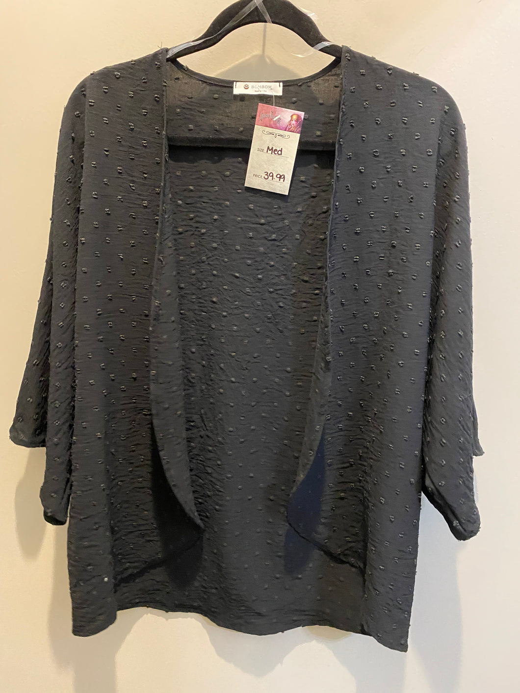 Black Swiss Dot Cardigan